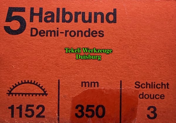 ADLER 1 Stück Halbrund Feile Hieb 3 (Schlicht) 350 mm