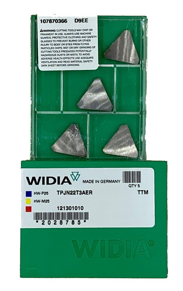 5 x TPJN 22T3AER TTM WIDIA Fräsen Wendeschneidplatte kompatibel SECO TPKN 22