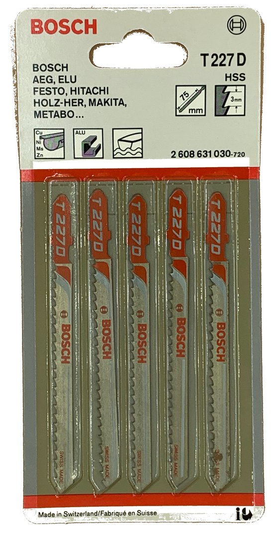 5 Stück Bosch Stichsägeblatt T 227 D Für Aluminium